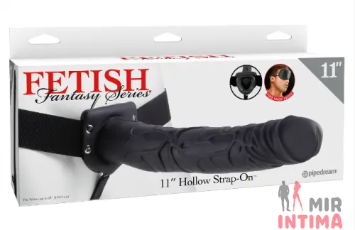Полый черный страпон Fetish Fantasy Series 11 Hollow, 28х4,8 см