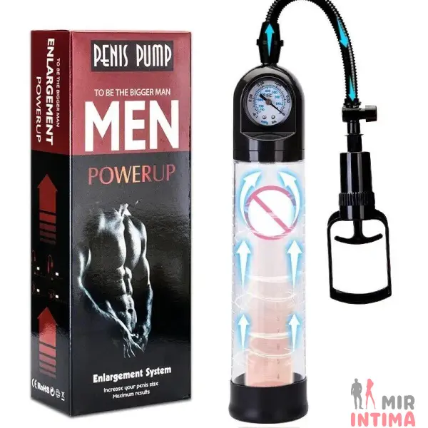 Вакуумная помпа Men Powerup со стрелочным манометром и ручным насосом - 1
