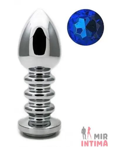 Оригинальная рифленая анальная пробка с кристаллом 11,5х4см Оригинальная рифленая анальная пробка с кристаллом 11,5х4см