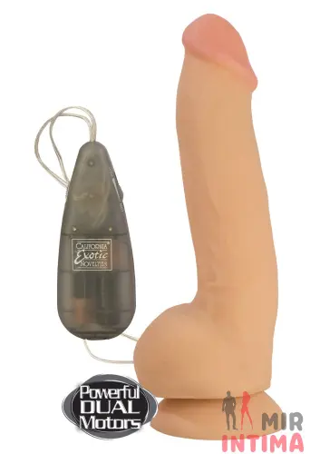 Реалистичный-женский-вибратор-Реалистичный вибратор, Max Vibrating Cock & Balls, 23х5,5см