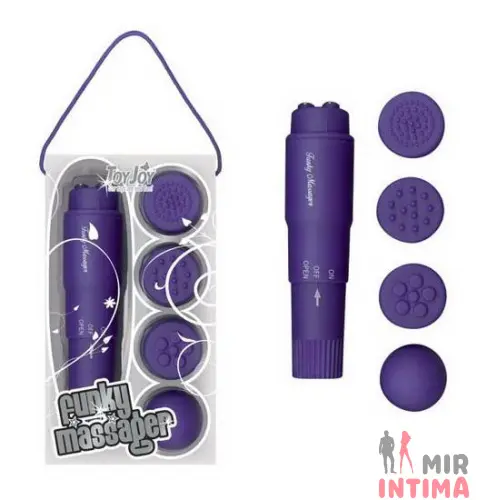 Вибратор с насадками Funky Massager, 10X2 см Вибратор с насадками Funky Massager, 10X2 см