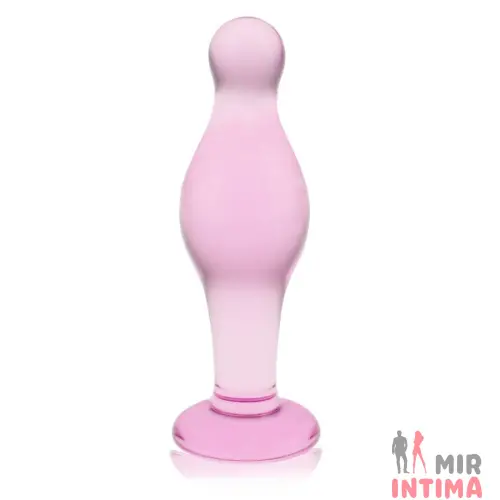Стеклянная анальная пробка Glass Romance Pink 11,3х3,7 см