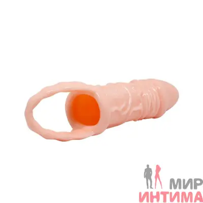 Насадка-презерватив "Men extension" з кільцем для мошонки