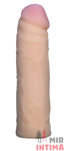 Насадка для страпона телесная EGZO Ciberskin, 16,5x3,7 см, киберкожа