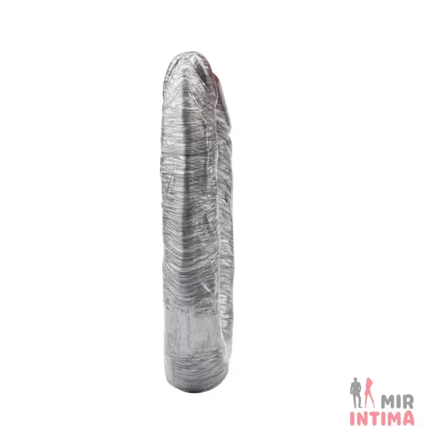 Двойной фаллос Dixie Normous Silver, 17х3см - 4