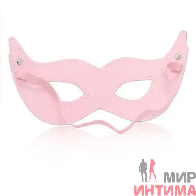 Таємнича маска з рожевої еко-шкіри