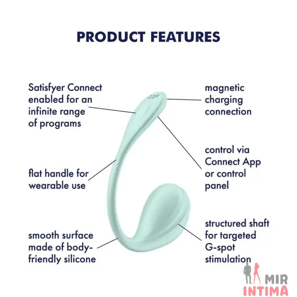 Смарт-виброяйцо Satisfyer Smooth Petal Connect App, силикон - 15