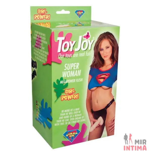 Страпон Super Woman, реалистичный, 13,5X4,5 см - 2
