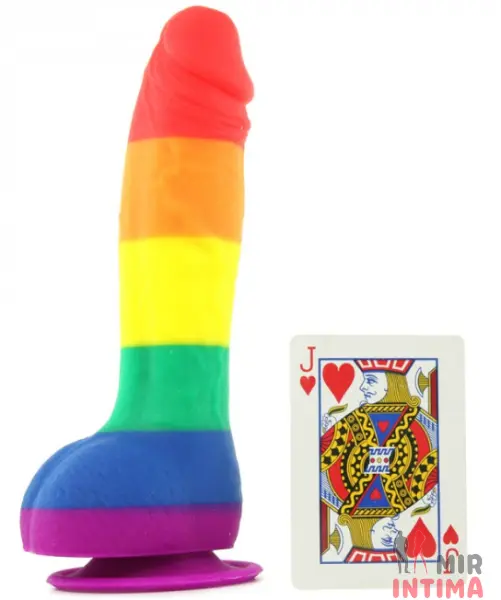 Фаллоимитатор радуга Pride Dildo Silicone Rainbow, 14х3,6 см - 2 Фаллоимитатор радуга Pride Dildo Silicone Rainbow, 14х3,6 см - 2