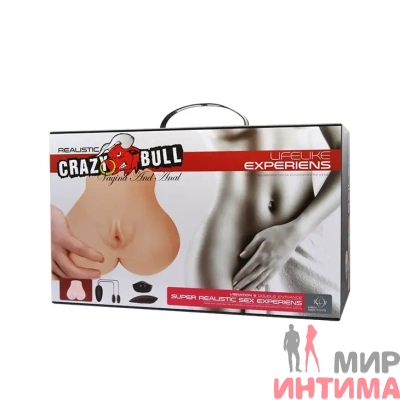Мастурбатор з вібрацією вагіна-анус «Realistic Crazy Bull»