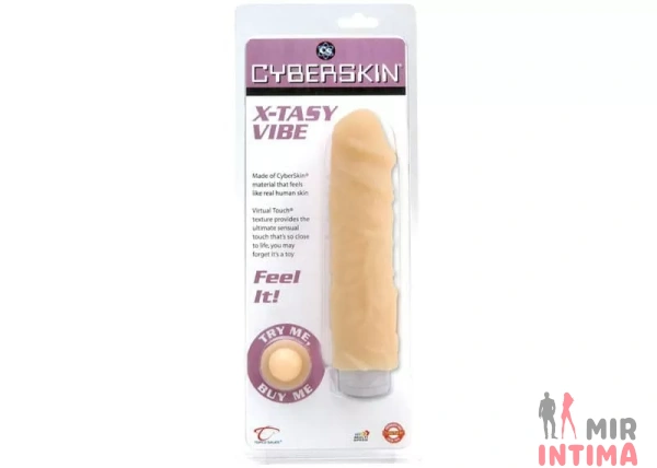 Реалистичный-женский-вибратор-Вибратор CyberSkin Realistic X-Tasy Vibe, 203 х 45 mm - 1
