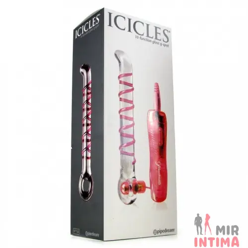 Женский-вибратор-точки-G-Вибратор 10 function glass G-spot ICICLES N 4, 15 x 2 см