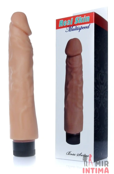 Реалистичный-женский-вибратор-Вибратор BOSS Series - Real Skin Flash, 23 х 4 см.