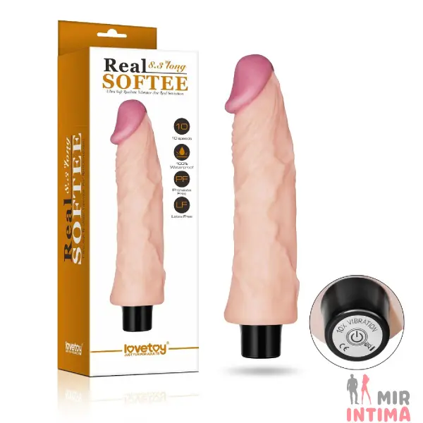 Реалистичный-женский-вибратор-Вибратор REAL SOFTEE, 21,8 х 3,8 см. - 7