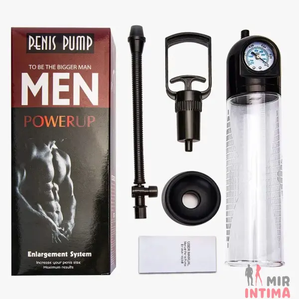 Вакуумная помпа Men Powerup со стрелочным манометром и ручным насосом - 6