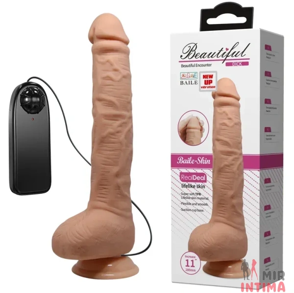 Реалистичный-женский-вибратор-Вибратор на присоске SEXTOY TOP PENIS, 27х4,2см