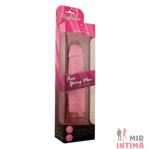 Гелевый-и-силиконовый-женский-вибратор-Вибратор Fine Young Man Pink, 14x3 см