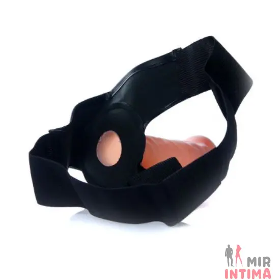 Реалистичный виброфаллопротез Hollow Strap-on - CyberSkin - 2
