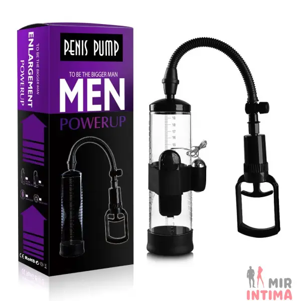 Вакуумная помпа с вибрацией для мужчин Powerpump MAX Vibrating - Black&Clear Вакуумная помпа с вибрацией для мужчин Powerpump MAX Vibrating - Black&Clear