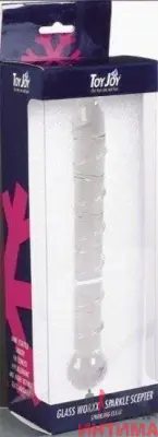 Фаллоимитатор Glass Worxx Sparkle Scepter, стеклянный, 19X2,5 см - 1