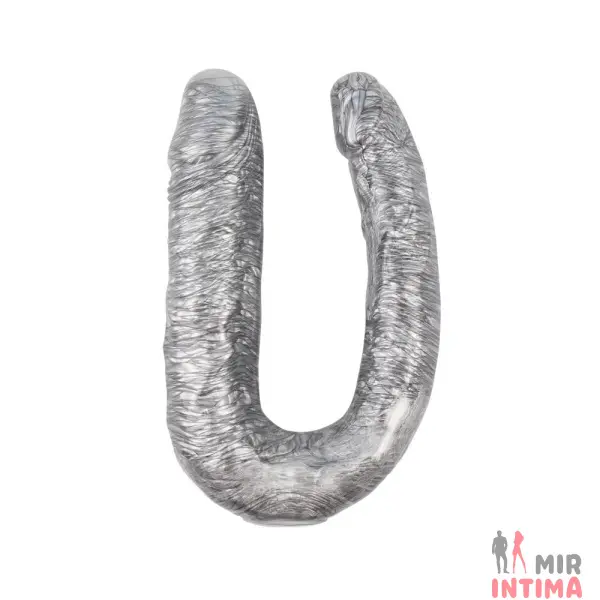 Двойной фаллос Dixie Normous Silver, 17х3см - 2