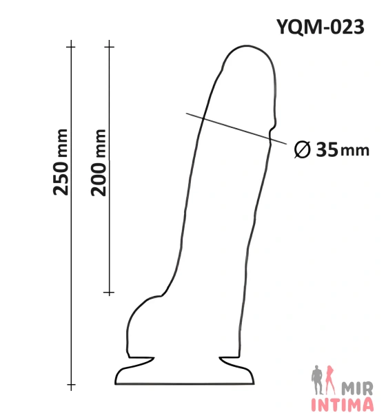 Фаллоимитатор с мошонкой на присоске OYO, 25x3,5 см - 10 Фаллоимитатор с мошонкой на присоске OYO, 25x3,5 см - 10