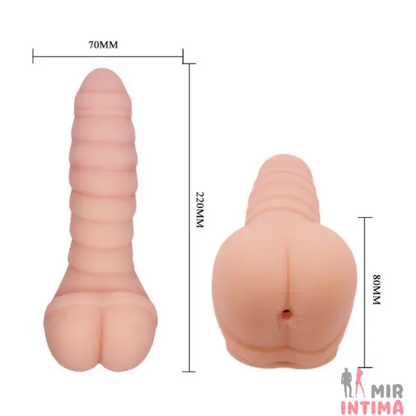 Рифлёный мастурбатор-насадка «Bigger Man» с вибрацией - 5