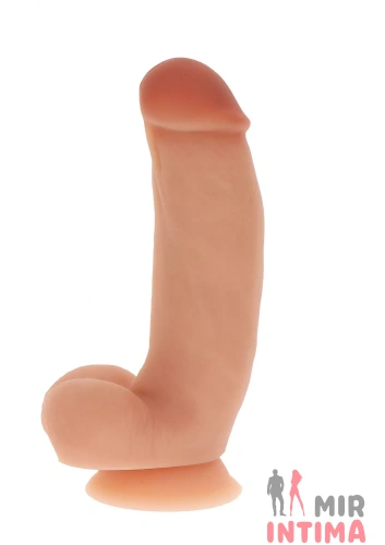 Силиконовый фаллоимитатор на присоске Get Real Dildo 7 inch w Balls, 18х3.5 см