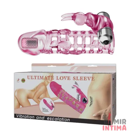 Удлиняющая насадка с вибростимулятором клитора Ultimate Love Sleeve Удлиняющая насадка с вибростимулятором клитора Ultimate Love Sleeve