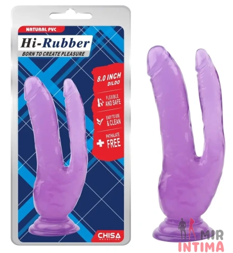 Двойной фаллоимитатор на присоске CHISA Hi Rubber - 8.0 Inch Dildo