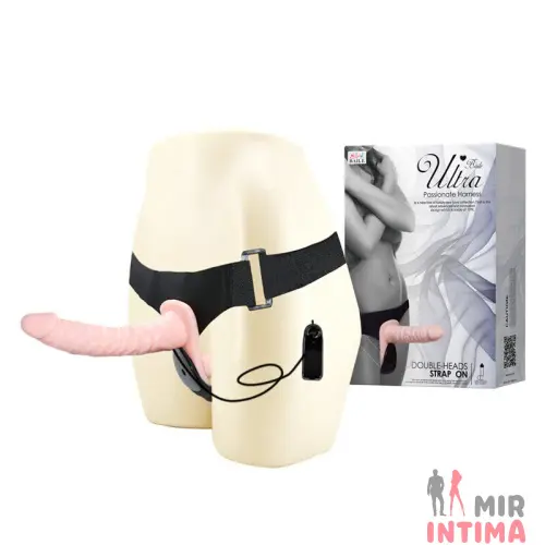 Женский вибрострапон Ultra Passionate Harness "Double-Heads" 18х3,5 см