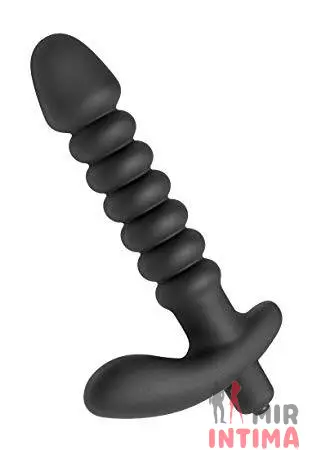 Анальный вибратор Prostatic Play Quest Ribbed, 14х3.6 см.