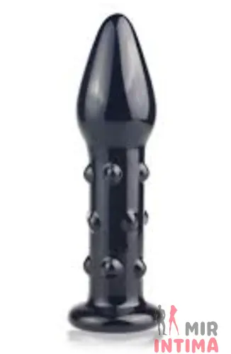 Стеклянный стимулятор Glass Romance Black 11,9х3,5 см