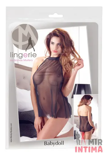 Прозрачный Babydoll с открытой спинкой