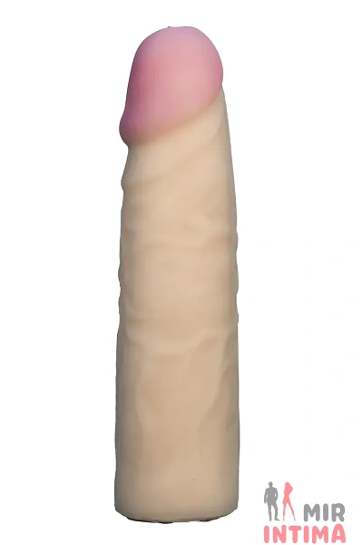 Насадка для страпона телесная EGZO Ciberskin, 18x4,2 см, киберкожа