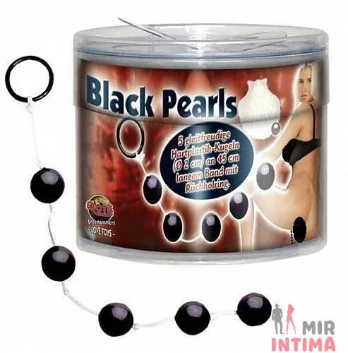 Анальные шарики Black Pearls, 2 см