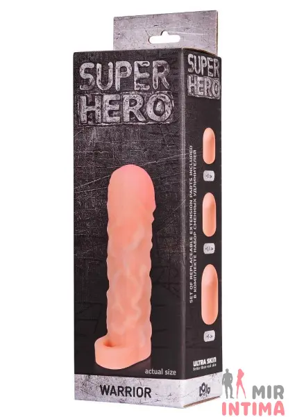Насадка на пенис с тремя вариантами удлинения SUPER HERO WARRIOR, 16 см - 2 Насадка на пенис с тремя вариантами удлинения SUPER HERO WARRIOR, 16 см - 2
