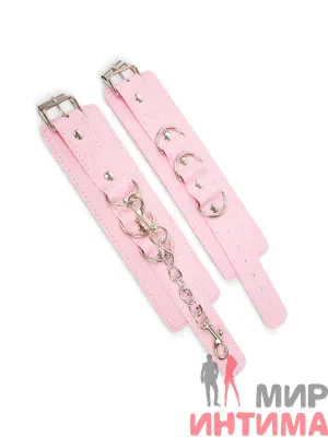 Розовые фиксаторы для рук и ног с цепочкой, 29,5х5,5 см