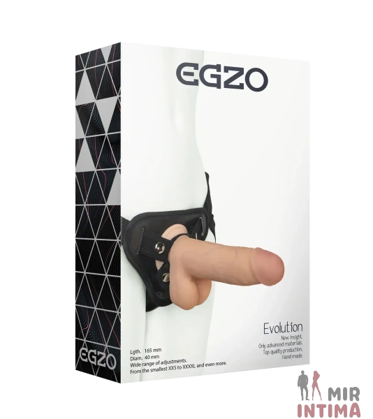 Страпон женский EGZO Evolution, киберкожа, 16,5 см Страпон женский EGZO Evolution, киберкожа, 16,5 см
