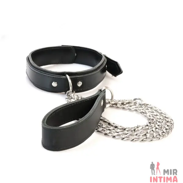 Ошейник с поводком Art of Sex - Emoji Collar with Leash, экокожа - 1