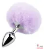 Анальная пробка с хвостом EGZO Bunny Tail Silver Plug, размер S - 7