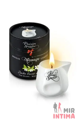 Массажная свеча Plaisirs Secrets White Tea, керамический сосуд, 80 мл