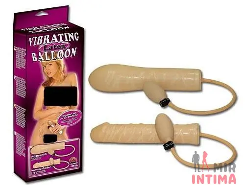 Реалистичный-женский-вибратор-Вибратор Vibrating Balloon с грушей, накачиваемый, 25X4 см