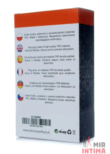Анальный плаг Boss Series T Plug Smooth, TPE, 12x2,8 см - 3