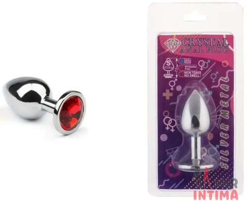 Анальный плаг Silver Ruby, S