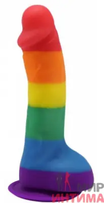 Фаллоимитатор радуга Pride Dildo Silicone Rainbow, 14х3,6 см