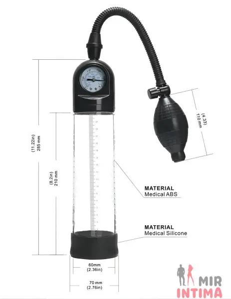 Вакуумная помпа с манометром CANWIN Penis Pump Men - 1