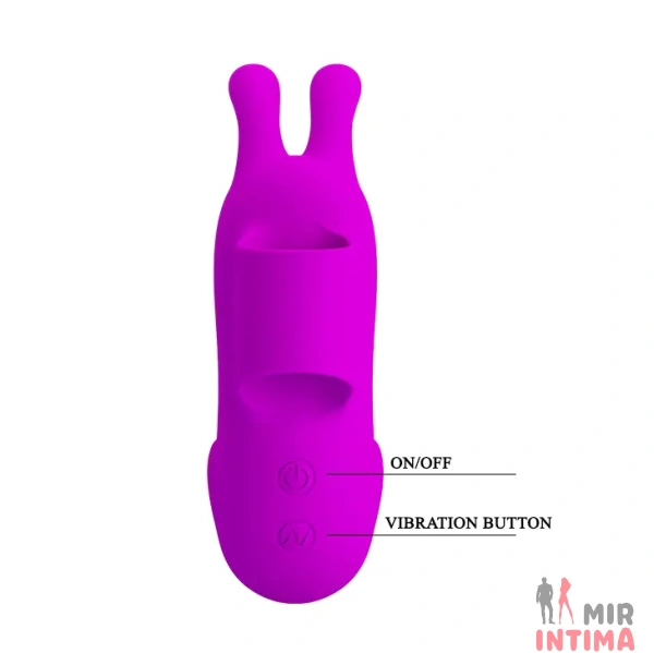 MIBI-014605-Женский-стимулятор-клитора - 6 Женский-стимулятор-клитора-Клиторальный стимулятор на палец Pretty Love - Finger Bunny - 6