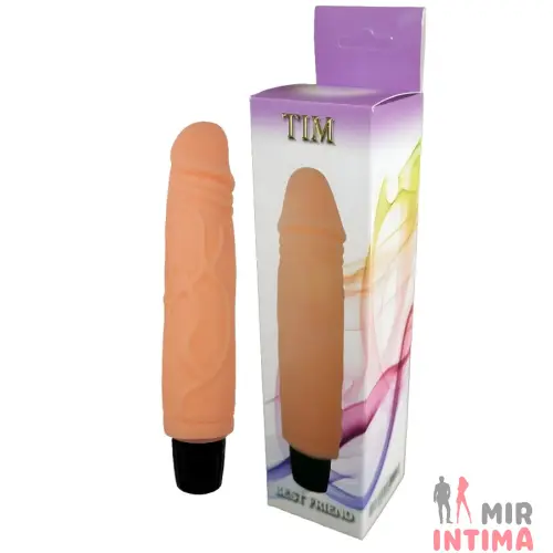 Реалистичный-женский-вибратор-Вибратор BOSS Cyberskin - TIM, 20см х 4,2см.