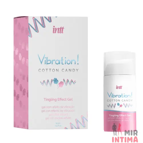 Жидкий вибратор Intt Vibration Cotton Candy, густой гель, очень вкусный, действует до 30 мин, 15 мл Жидкий вибратор Intt Vibration Cotton Candy, густой гель, очень вкусный, действует до 30 мин, 15 мл